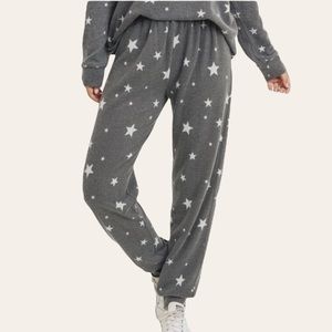 Anthropologie/Paper Crane grey/white  soft star jogger pant
